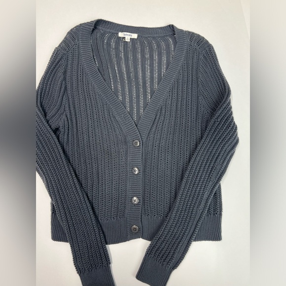 Amalfi Open Stitch Cotton Cardigan, color gray - Picture 4 of 12